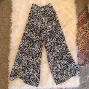 Navy + White Flowy Pants